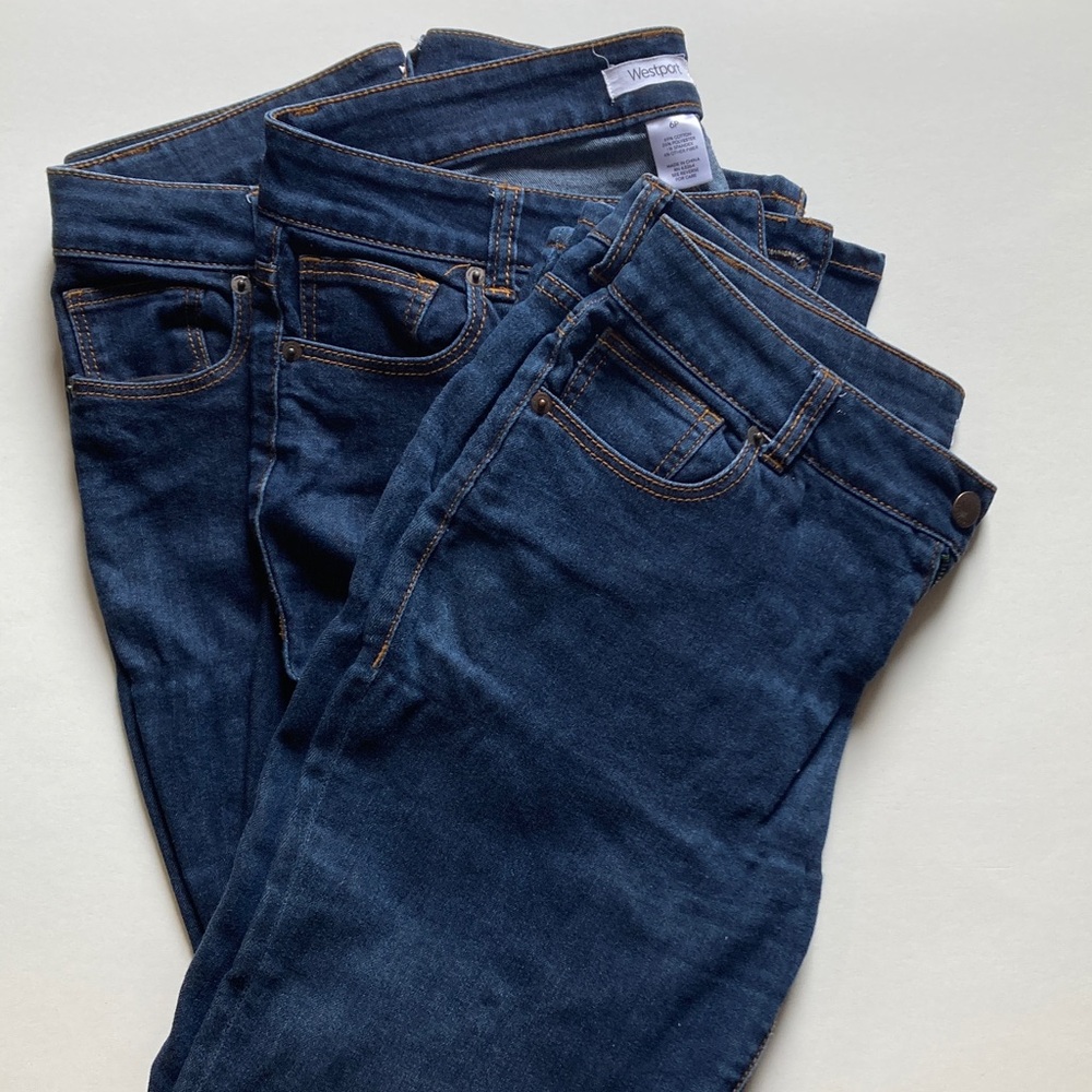 Westport Blue Denim Jeans with Gold Stitching